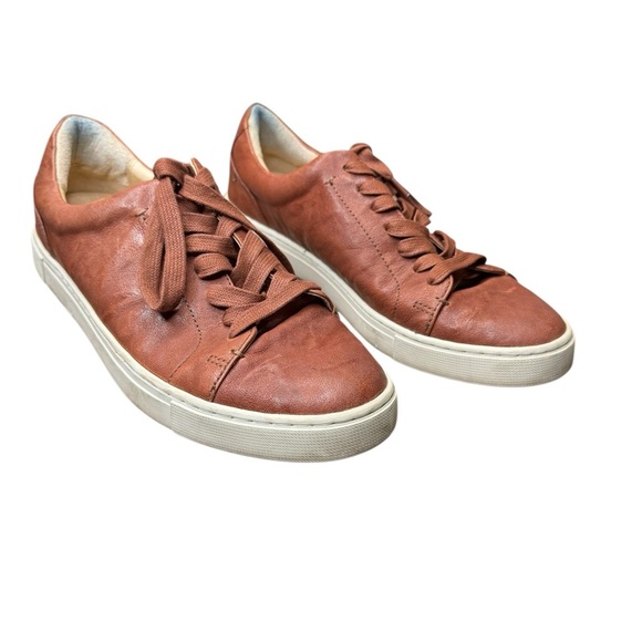 👟 Frye Ivy Low Top Leather Sneakers Women’s 10 Brown Lace Up Casual 👟 - Picture 1 of 9